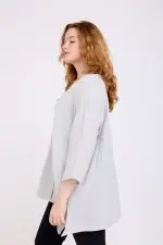 ⁦גון - טוניקת פשתן וי כיס⁩ – תמונה ⁦3⁩