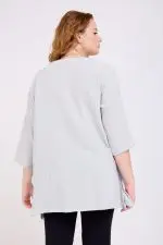 ⁦גון - טוניקת פשתן וי כיס⁩ – תמונה ⁦4⁩