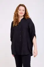 ⁦אלונה - טוניקת אריג אובר⁩ – תמונה ⁦3⁩