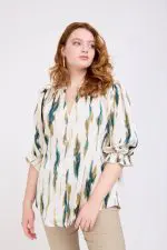 ⁦רשל - חולצת סאטן מודפס⁩ – תמונה ⁦4⁩