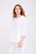 ⁦קלאודיה - חולצת אריג הגר⁩ – תמונה ⁦5⁩