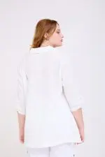 ⁦קלאודיה - חולצת אריג הגר⁩ – תמונה ⁦7⁩