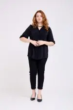 ⁦סתיו - חולצת אריג פרינט כ⁩ – תמונה ⁦7⁩