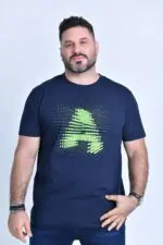 לביא - טי קצר ניקי פרינט נייבי