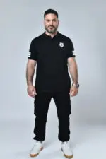 ברוק - פולו קצר פיקה ריקמ שחור