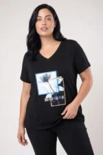 ⁦torry - טי קצר וי פרינט⁩ – תמונה ⁦9⁩