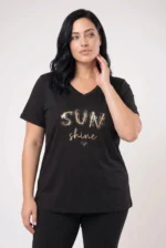 ⁦sun - טי קצר וי פרינט⁩ – תמונה ⁦10⁩